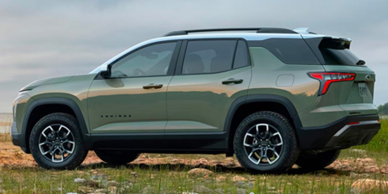 Side profile of Chevrolet Equinox EV highlighting modern design and spacious interior