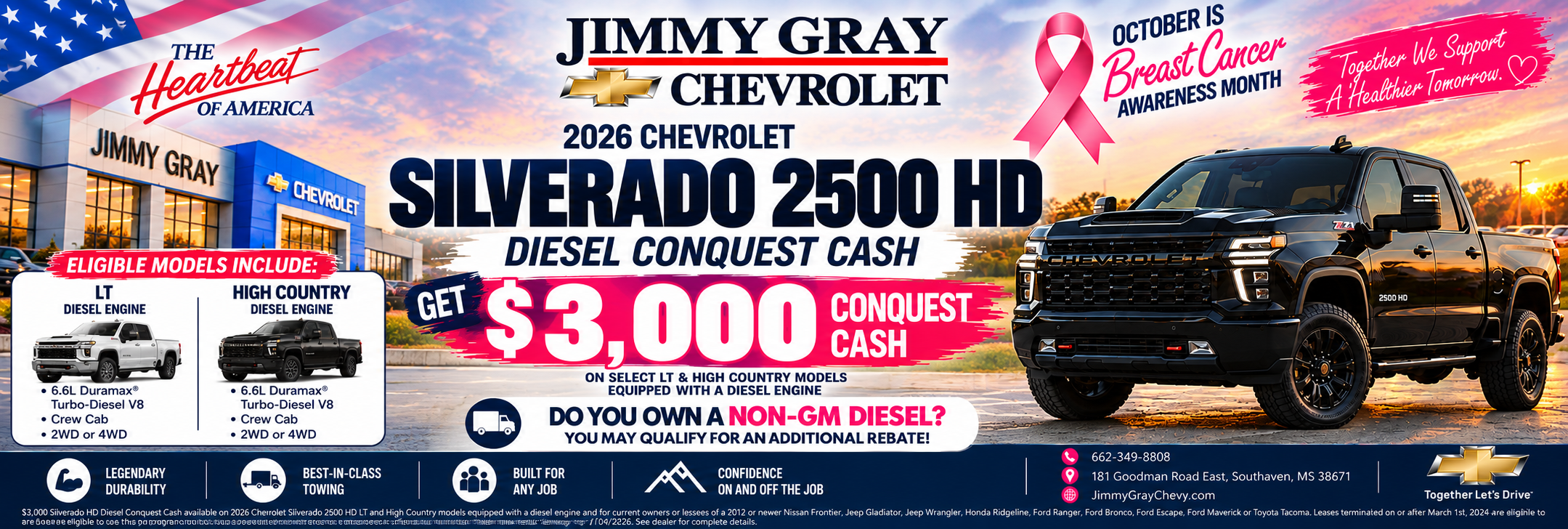 Black Silverado 2500 HD on offer