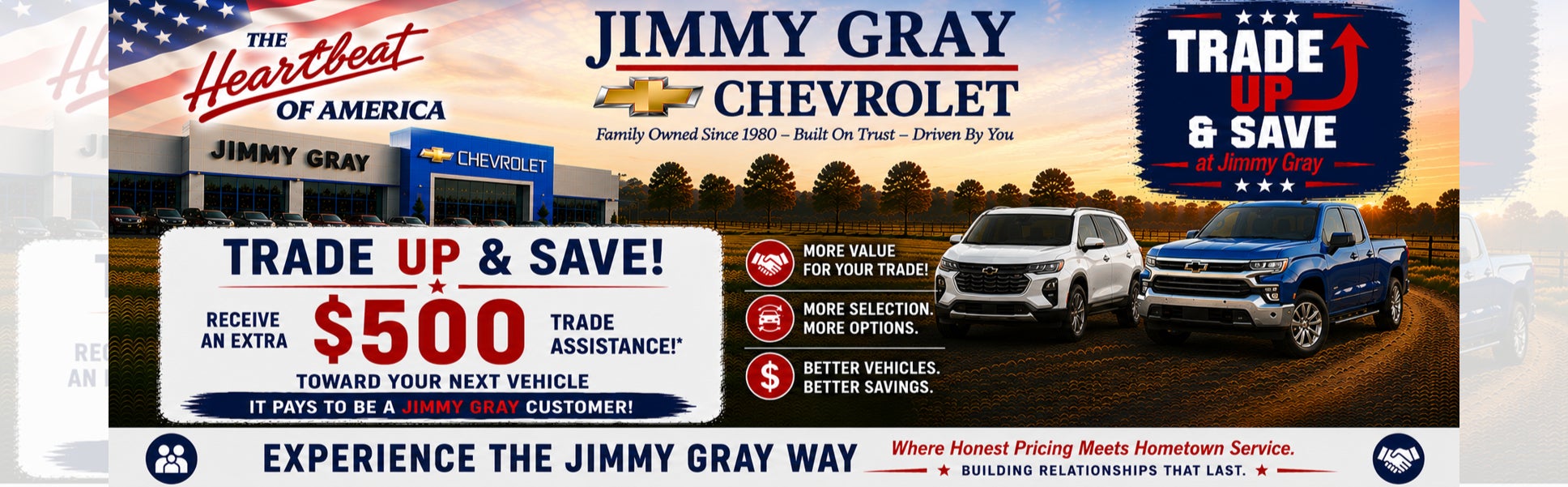 $500 Trade Assistance on new/used purchase models